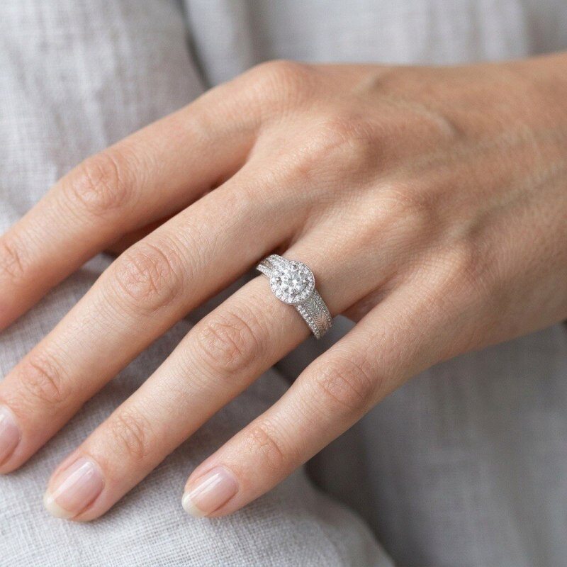 14K White Gold 1.5CT Round Cut Lab-Grown Diamond Custom Engagement Ring D Color VVS2 Clarity 3EX IGI Certified-2