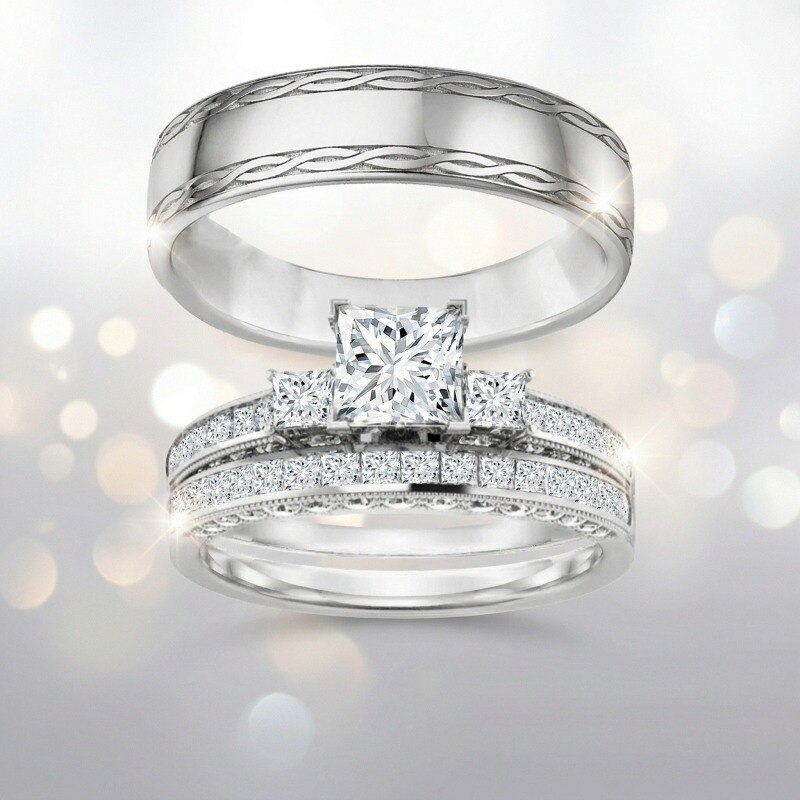 Bague de fiançailles personnalisée en or blanc 18K avec diamant de laboratoire de 1 à 3,5 carats, couleur D, clarté VVS1-VS1, 3EX, certifiée IGI-2