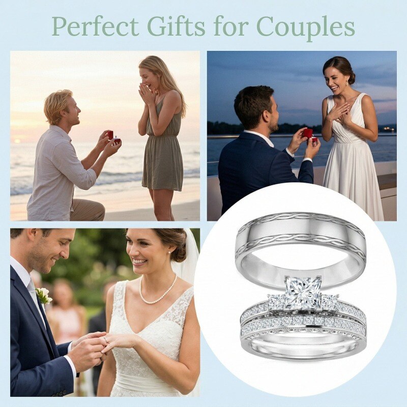 Bague de fiançailles personnalisée en or blanc 18K avec diamant de laboratoire de 1 à 3,5 carats, couleur D, clarté VVS1-VS1, 3EX, certifiée IGI-3