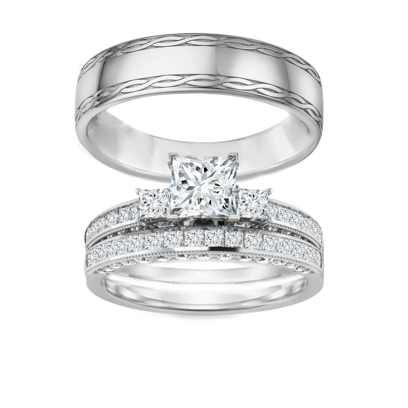 10K White Gold 1 to 3.5 CT Lab Created Diamond Custom Engagement Ring D Color VVS1-VS1 Clarity 3EX IGI Certified-11