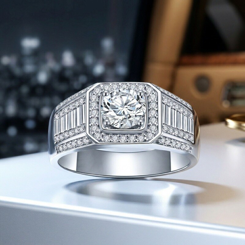 18K White Gold 1 to 3.5 CT Round Cut Lab Created Diamond Custom Engagement Ring D Color VVS1-VS1 Clarity 3EX IGI Certified-4