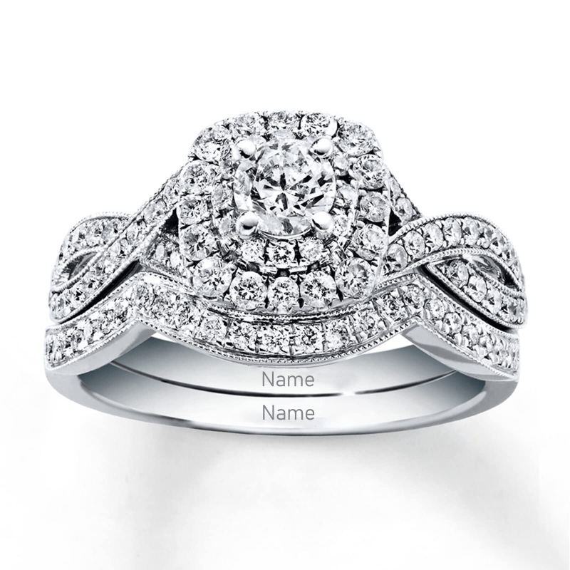 14K White Gold 2.5 CT.T.W Round Cut Moissanite Bridal Set-14