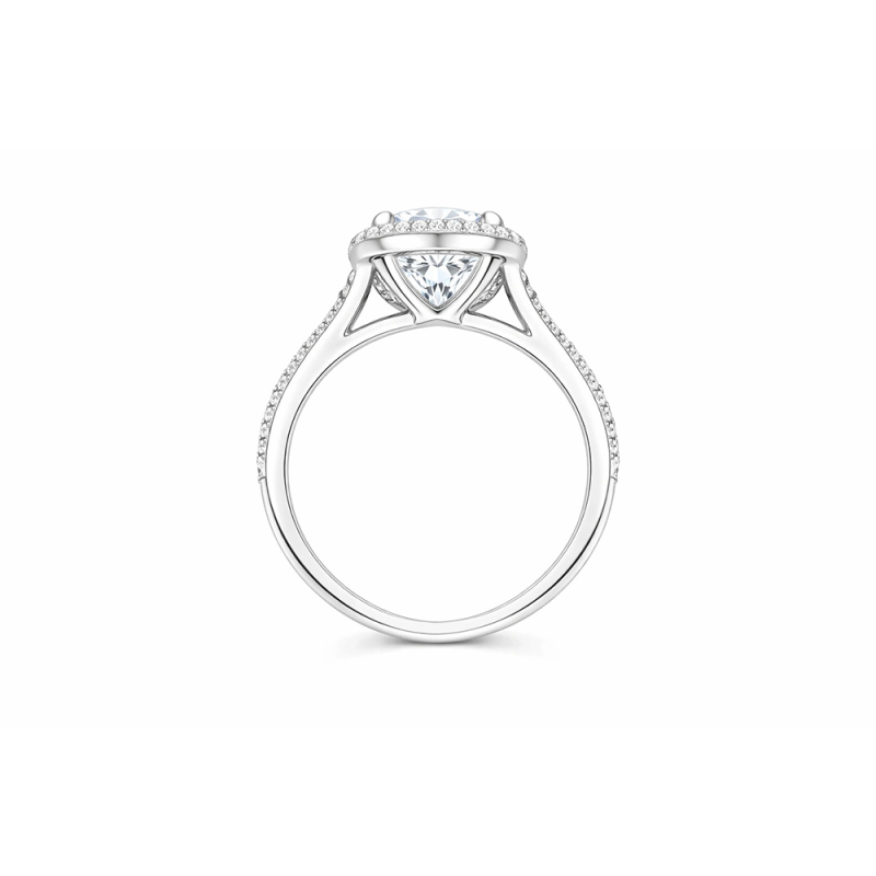 14K White Gold Heart Cut Moissanite Engagement Ring-3