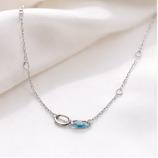 14K White Gold Plated Cable Chain Necklace-3