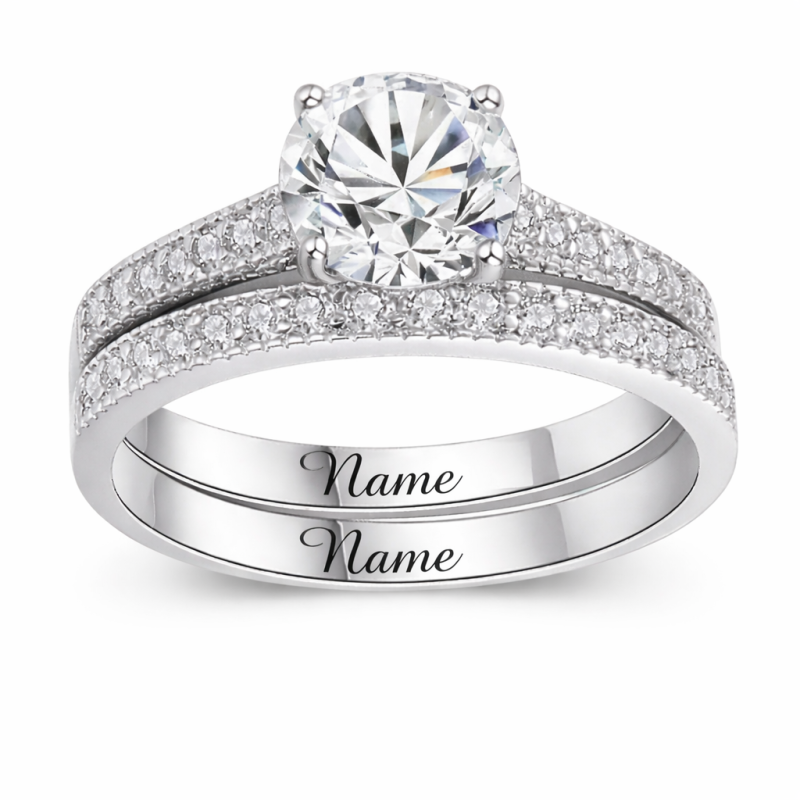14K White Gold Round Cut Lab Created Diamond Custom Engagement Ring D Color VVS1-VS1 Clarity 3EX IGI Certified-1