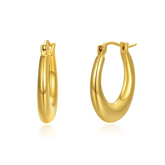 10K Gold Round Drop Earrings