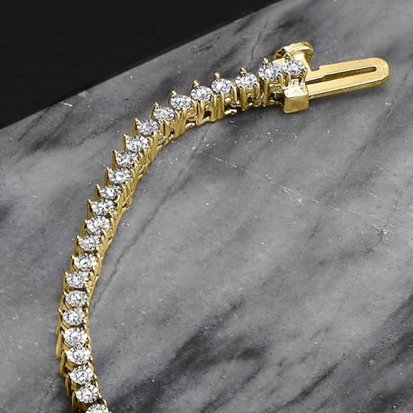 Colar de corrente de ténis redondo com diamantes de 3,00 quilates em ouro de 18 quilates-4