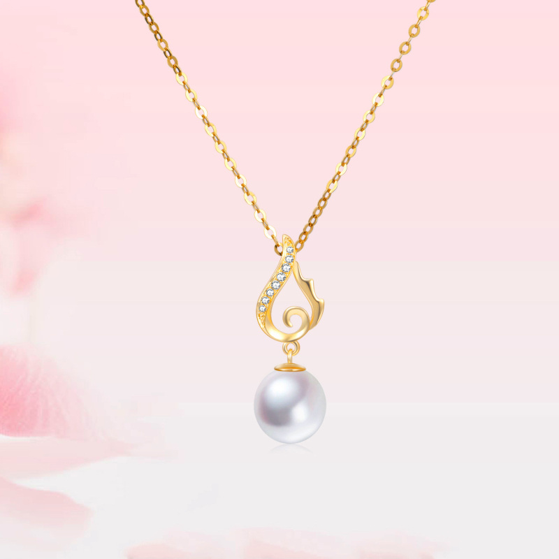 10K Gold 18'' +1'' +1'' Extender Inches Pearl Strand Necklace For Womem-5