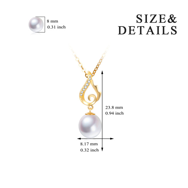 Collana con fili di perle in oro 18K 18'' +1'' +1'' Extender Inches-6