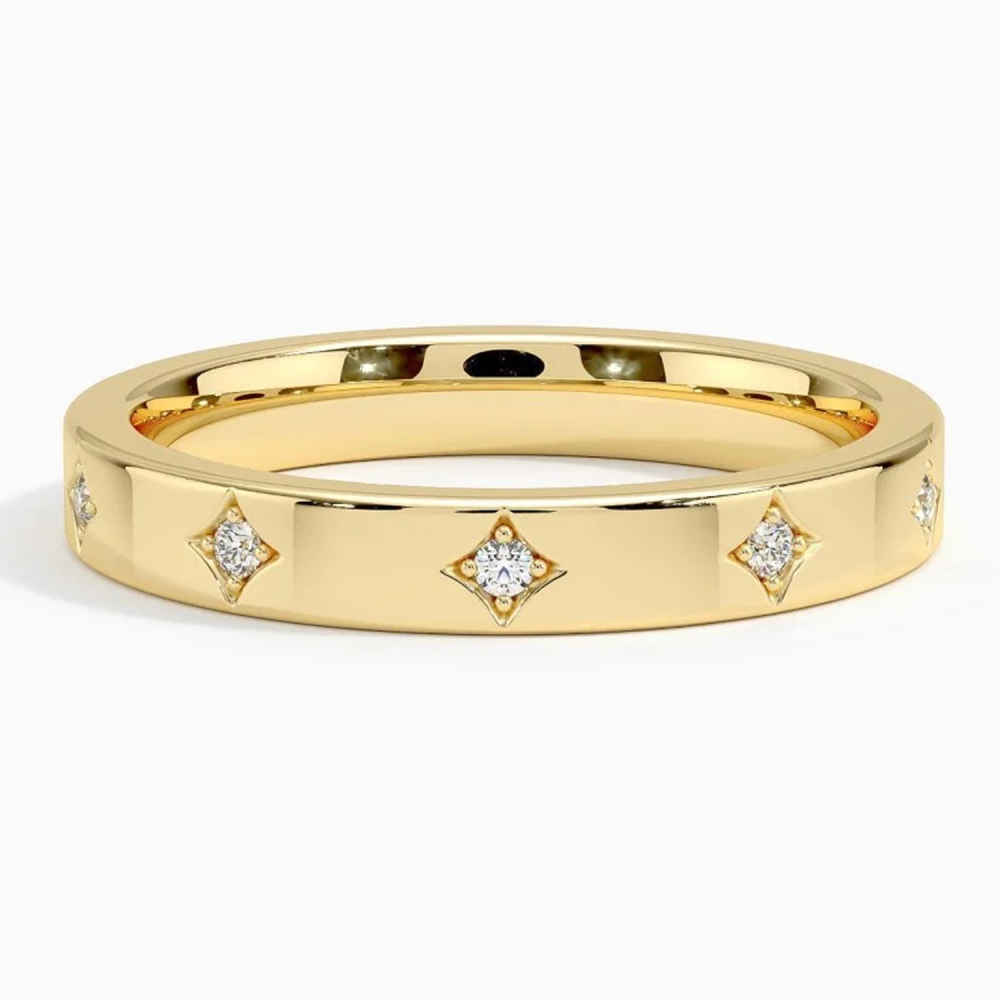 10K Gold Diamond Custom Personalized Engraving & Wedding Ring F/G Color SI1 Clarity 3EX IGI Certified-1
