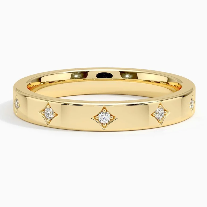 18 Karat Gold Diamant individuell graviert Ehering F/G Farbe SI1 Klarheit 3EX IGI zertifiziert-1