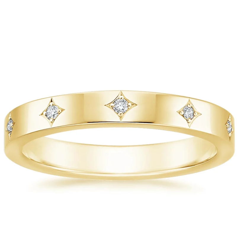 خاتم زفاف من الذهب الأبيض عيار 10 قيراط مرصع بالألماس بنقش شخصي مخصص F/G، اللون SI1، النقاء 3EX، معتمد من IGI-4