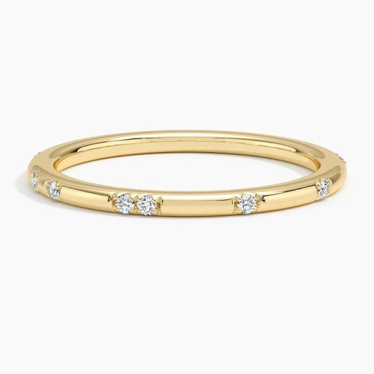 10K Gold 0.07 CT.T.W. Round Diamond Custom Couple Wedding Band D Color VVS1-VS1 Clarity 3EX