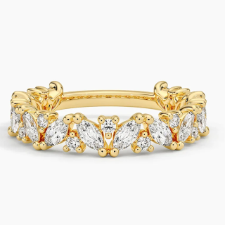 18K Gold 1 CT.T.W. Round & Marquise Lab Created Diamond Custom Couple Wedding Ring D Color VVS1 Clarity 3EX-13