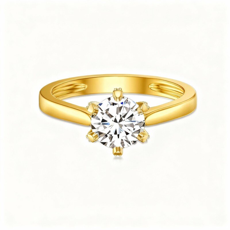 10K Gold 1CT Round Cut Diamond Custom Wedding Ring-1