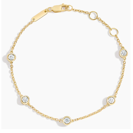 10K Gold 1/2CT Diamond Charm Bracelet