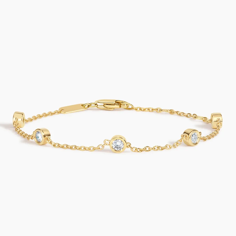 Pulseira de berloques de diamante em ouro 18K 1/2CT-3
