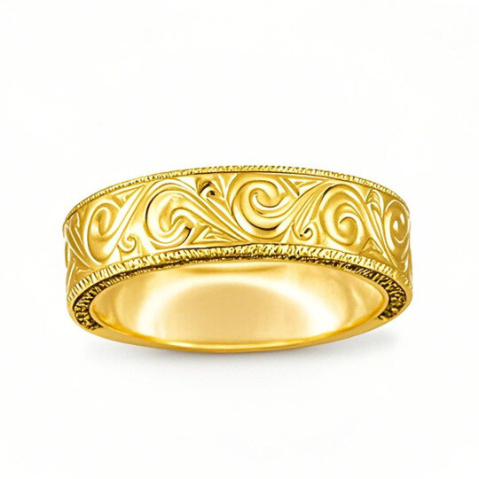 10K Gold 0.35 CT.T.W. Round Cut Black Diamond Couple Wedding Band for Men