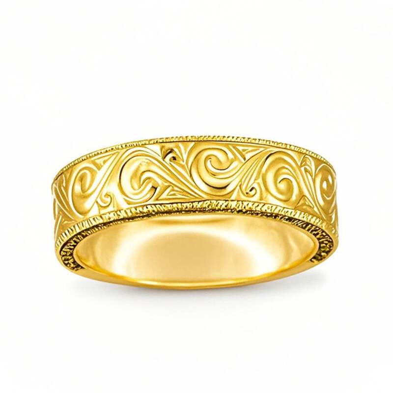 10K Gold 0.35 CT.T.W. Round Cut Black Diamond Couple Wedding Band for Men-1