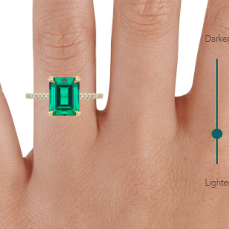 Verlobungsring aus 10-karätigem Gold mit 2 bis 7 Karat Smaragd, im Labor hergestelltem Diamanten und im Labor hergestelltem Smaragd, Farbe D, Reinheit VVS1-VS1, 3EX-4
