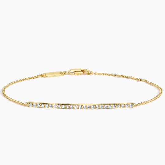 10K Gold 1/4 CT Diamond Bar Bracelet
