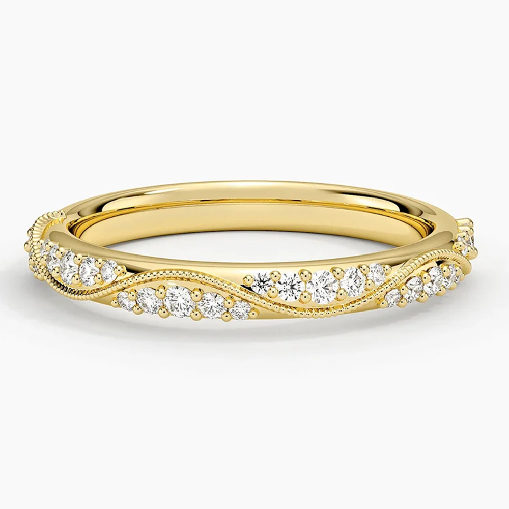 9K Gold 0.25 CT.T.W. Round Diamond Custom Wedding Ring D Color VVS1-VS1 Clarity 3EX IGI Certified-1