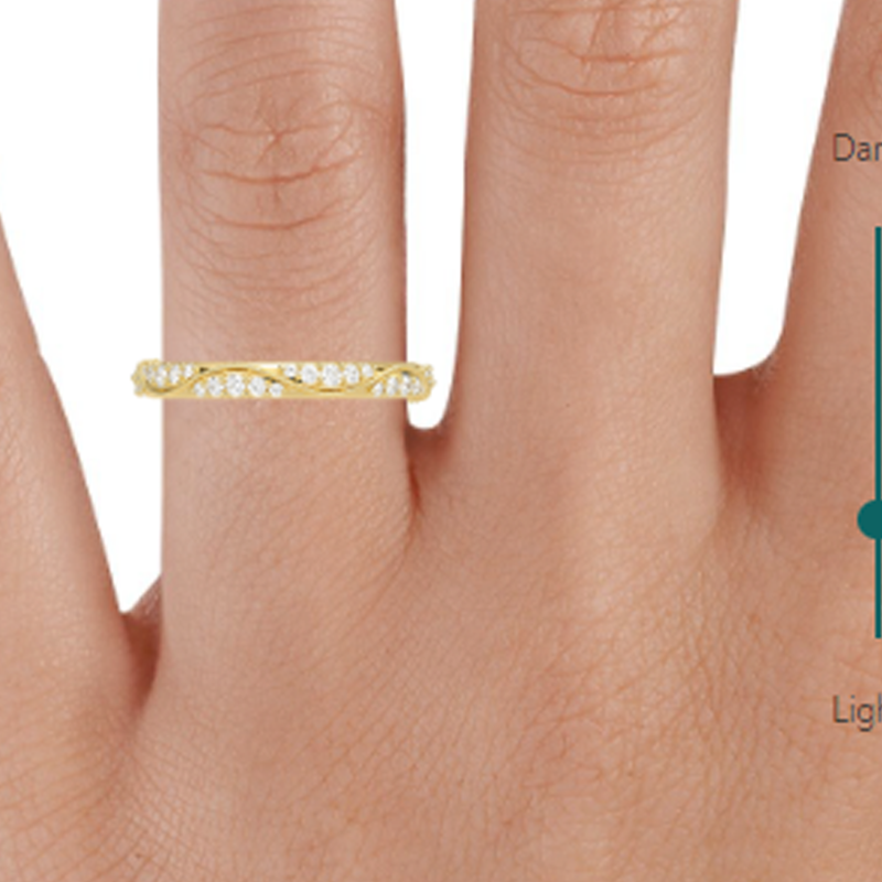 Anel de casamento personalizado em ouro 9K com diamante redondo de 0,25 quilates (total) - Cor D, Clareza VVS1-VS1, Certificado IGI 3EX-2