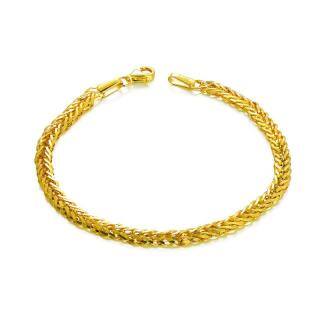 18K Gold 4mm Width Celtic Chopin Chain Bracelet-53