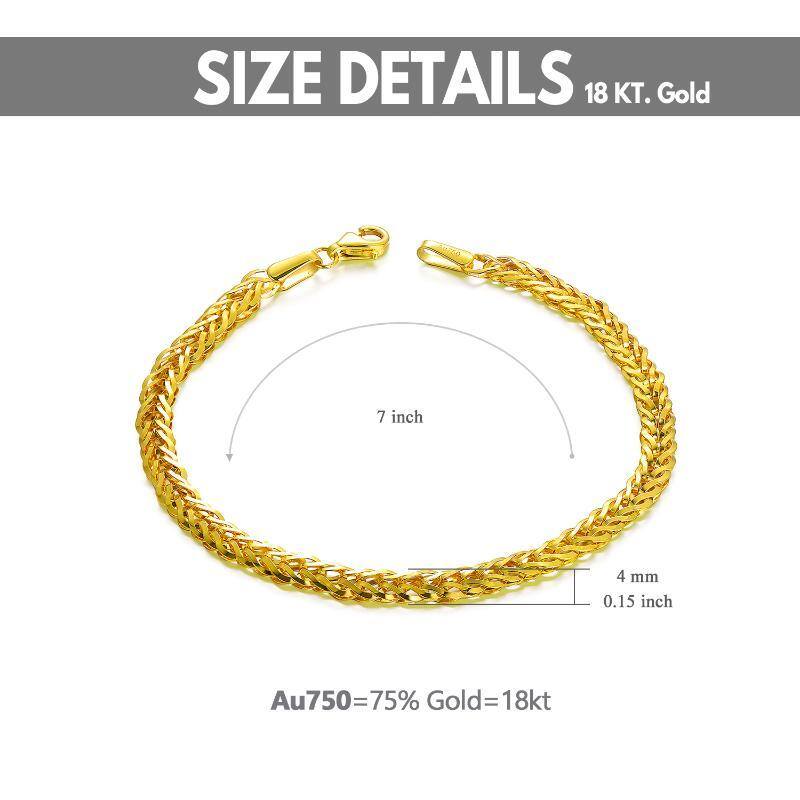 18K Gold 4mm Width Celtic Chopin Chain Bracelet-6