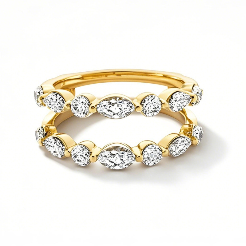 Verlobungsring aus 10-karätigem Gold mit 1,5 ct. Gesamtgewicht, im Labor hergestelltem Diamanten, Farbe D, Reinheit VVS1, Diamantenklasse 3EX, IGI-zertifiziert-1