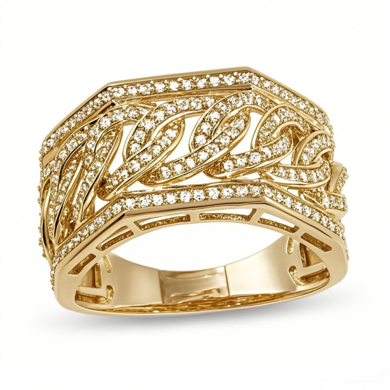 18K Gold 0.5 CT. T.W Round Lab Created Diamond Wedding Ring for Men D Color VVS1-VS1 Clarity 3EX IGI Certified-1