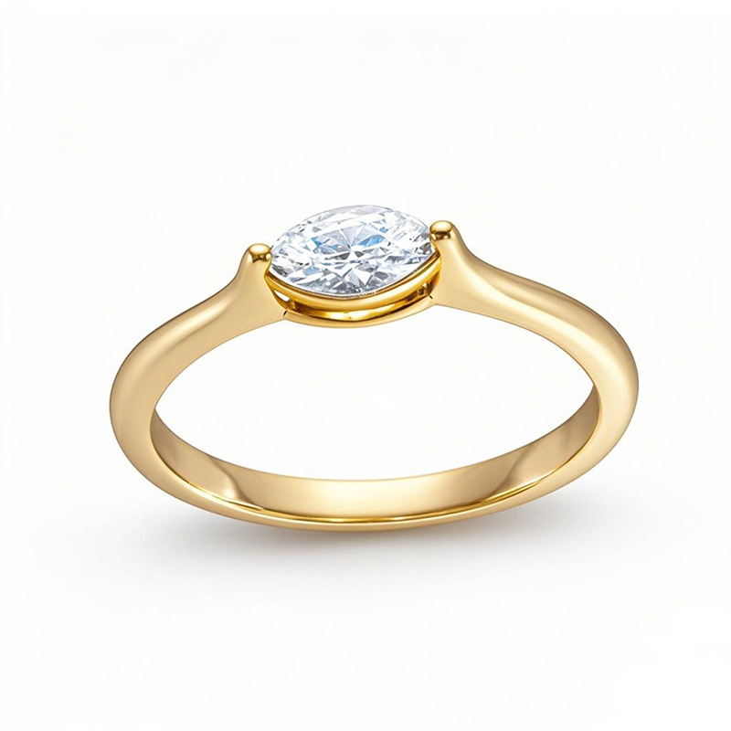 10K Gold 0.5 to 3 CT Marquise Diamond Custom Engagement Ring VVS1-VS1 Clarity 3EX IGI Certified-1