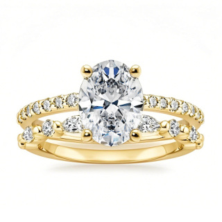 10K Gold 1.5 to 5 CT Oval Moissanite Bridal Set-17