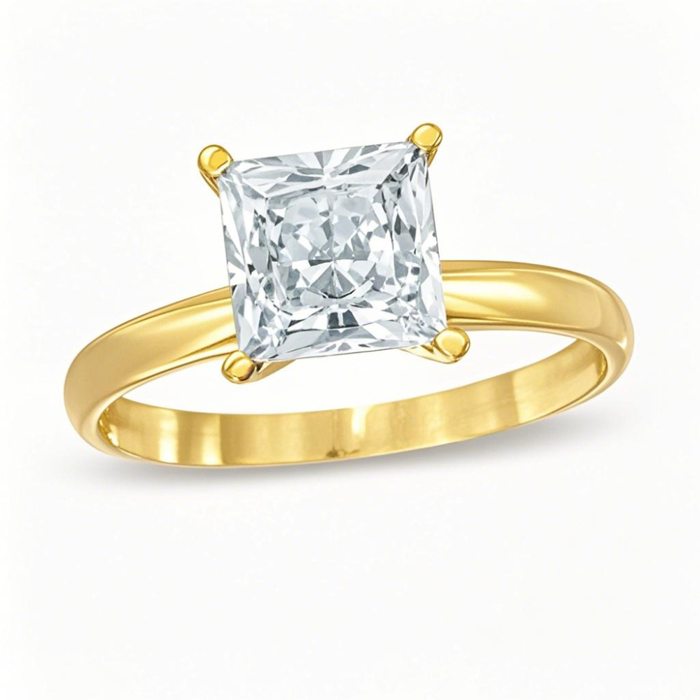 10K Gold 0.5 to 3 CT Princess Cut Lab Created Diamond Engagement Band D Color VVS1 Clarity 3EX IGI Certified-1