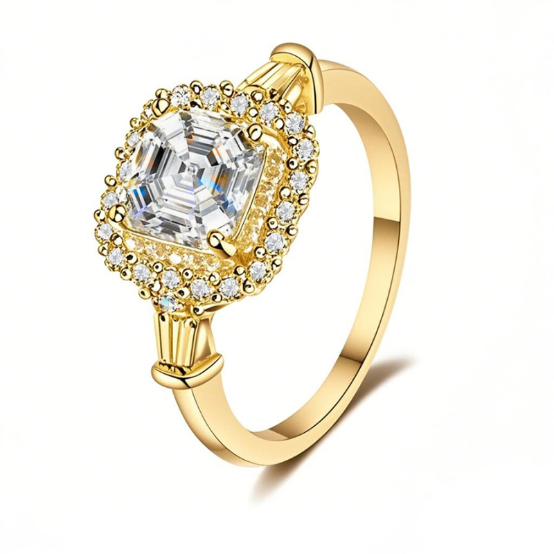 Anillo de compromiso de moissanita de corte princesa de 1,5 a 5 quilates en oro de 10 quilates-1