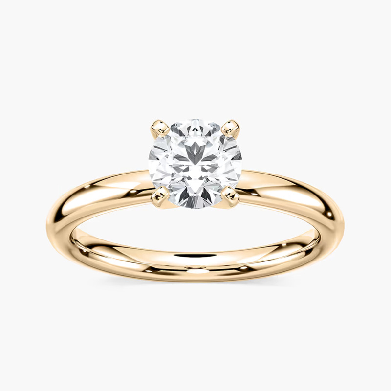 18K Gold 0.5 to 3 CT.T.W. Round Cut Diamond Engagement Ring D Color VVS-VS Clarity 3EX IGI Certified-1