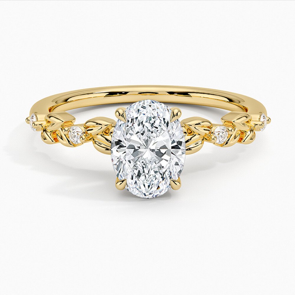14K Gold 0.55 to 3.05 CT.T.W. Oval Cut Lab Created Diamond Engagement Band IGI Certified-1