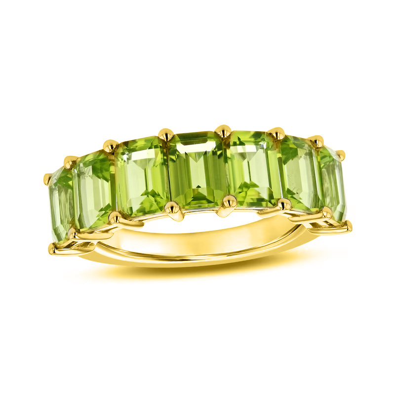 10K Gold 0.7 CT. T.W. Emerald Cut Gemstone Seven Stone Custom Anniversary Band-5