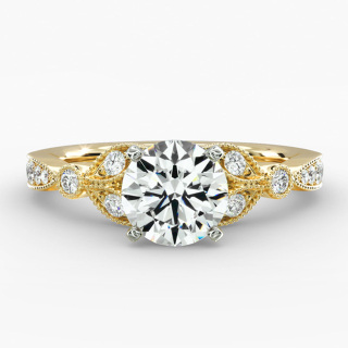 10K Gold 0.7 to 3.2 CT.T.W. Round Cut Diamond Engagement Ring D Color VVS-VS Clarity IGI Certified-10