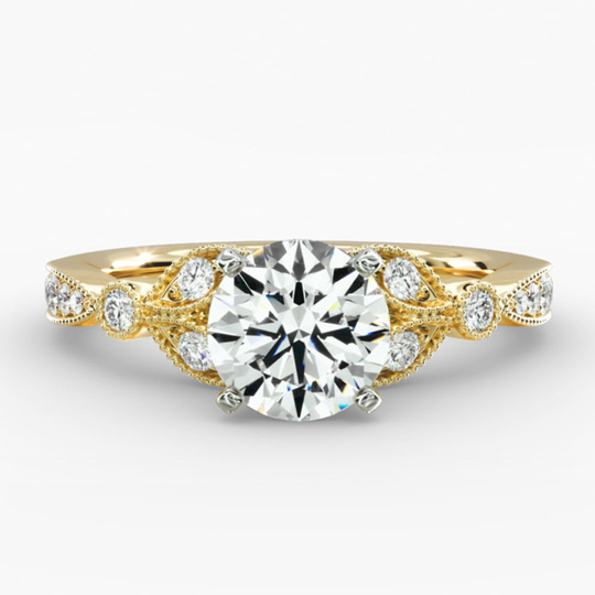 10K gouden verlovingsring met ronde diamant van 0,7 tot 3,2 CT.T.W., kleur D, VVS-VS, zuiverheid IGI-gecertificeerd