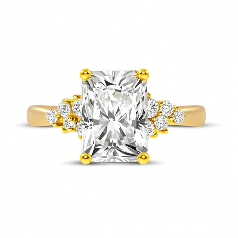 10K Gold 0.75 to 3.25 CT.T.W. Emerald Lab Created Diamond Engagement Ring D-VVS1 3EX IGI Certified-41