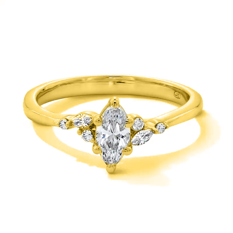 10K Gold 0.75 to 3.25 CT. T.W Marquise Shaped Lab Created Diamond Engagement Ring D VVS1 Clarity 3EX IGI Certified-1