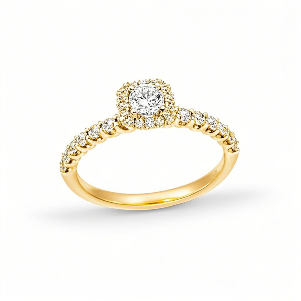 10K Gold 0.75 to 3.25 CT.T.W. Round Lab Created Diamond Custom Engagement Ring VVS1 Clarity 3EX IGI Certified-1