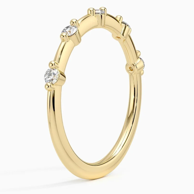 Aliança de casamento em ouro branco 10K com diamantes criados em laboratório, cor F/G, pureza SI, certificação IGI 3EX-4