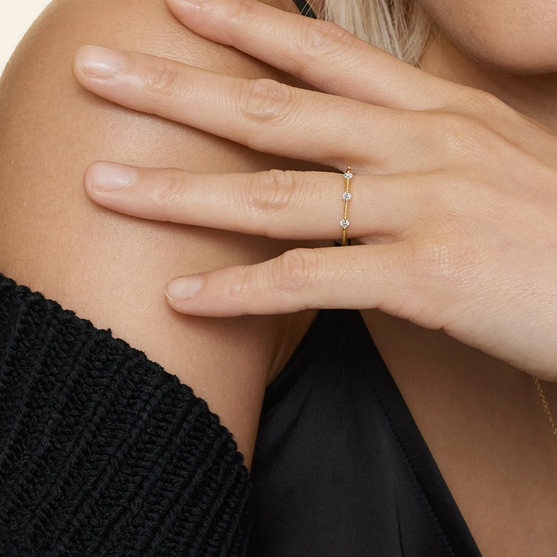 Aliança de casamento em ouro branco 10K com diamantes criados em laboratório, cor F/G, pureza SI, certificação IGI 3EX-2