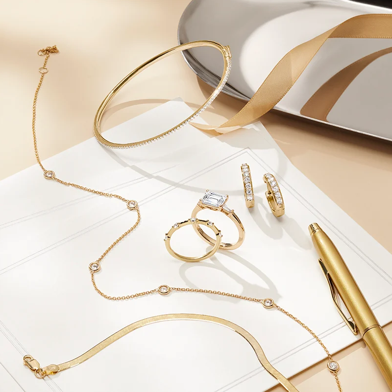 10K Gold Lab Created Diamond Engraving Wedding Ring F/G Color SI Clarity 3EX IGI Certified-3