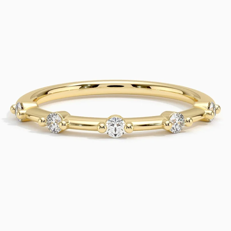 10K Gold Lab Created Diamond Engraving Wedding Ring F/G Color SI Clarity 3EX IGI Certified-1