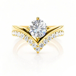 10K Gold 0.88 to 3.38 CT.T.W. Round Cut Lab Created Diamond Bridal Set D Color VVS-VS Clarity IGI Certified-7