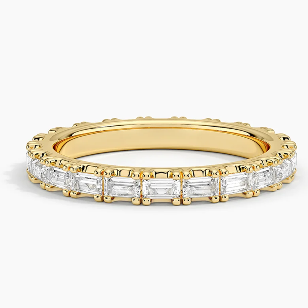 10K Gold 0.5 CT.T.W. Emerald Diamond Custom Wedding Ring D Color VVS1-VS1 Clarity 3EX IGI Certified-1