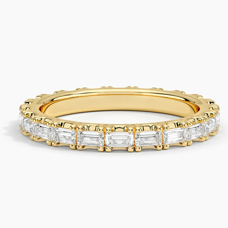 10K Gold 0.5 CT.T.W. Emerald Diamond Custom Wedding Ring D Color VVS1-VS1 Clarity 3EX IGI Certified-20